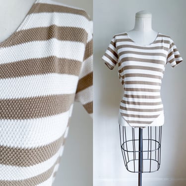 Vintage 1980s Striped Bodysuit / M 