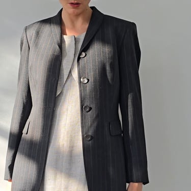 Stretch Wool Pinstripe Blazer (M)