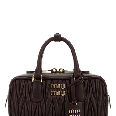 Miu Miu Women Dark Brown Leather Arcadie Handbag