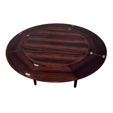 Lotus ‘Flip-Flap’ Danish Rosewood Expanding Dining Table by Dyrlund