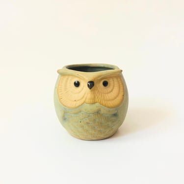 Small Pottery Owl Planter 