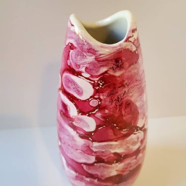 McCoy pottery rare swirl glazed  art deco ceramic vase collectible,1950's 