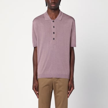 Tagliatore Lilac Silk-Blend Polo Shirt Men