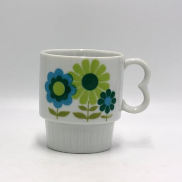 Vintage Mod 1960's Floral Coffee mug 