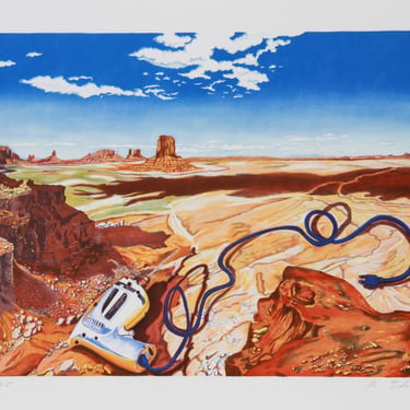 Tool in Landscape by Martha Edelheit, Lithograph, 1979 