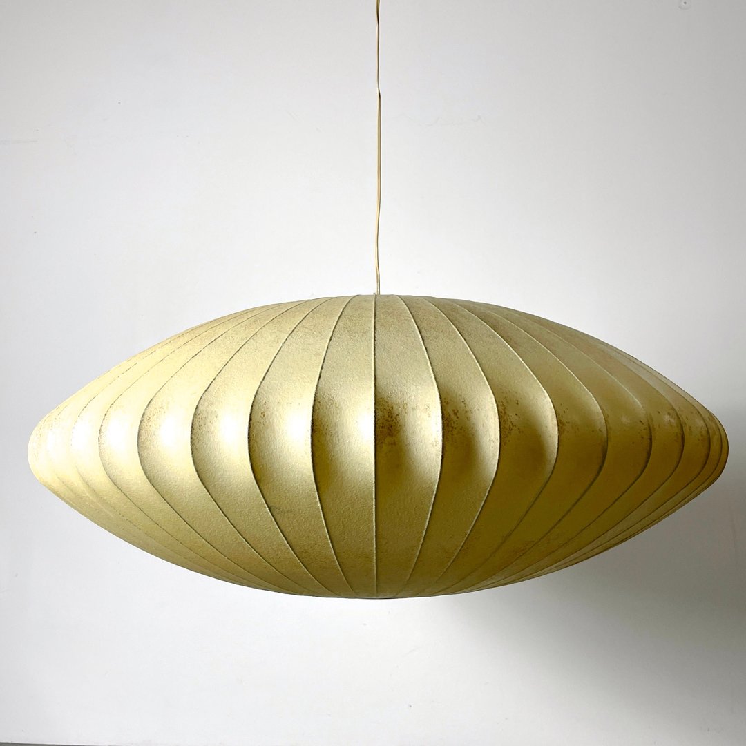 Vintage Large Early George Nelson Saucer Bubble Lamp Vintage Large Early George Nelson Saucer Bubble Lamp