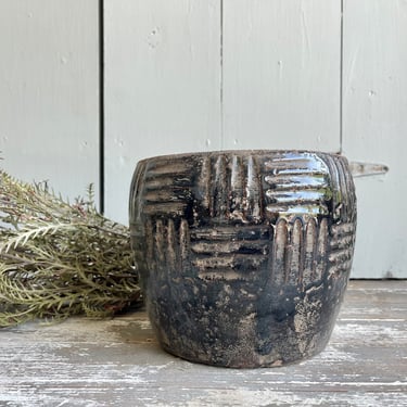 Embossed Terracotta Planter Black Crackle Distressed Indoor Garden Planter 5.5 inch 8.25 inch 6” Pot 4” Pot 