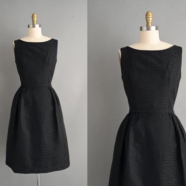 vintage 1950s Black Alfred Werber Dress - Size Large 