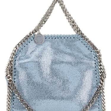 Stella Mccartney Women Pastel Light Blue Shaggy Deer Micro Falabella Handbag