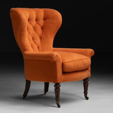 Armchair in Rosemary Hallgarten Orange Fleece