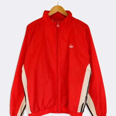 Vintage Adidas Red And White Windbreaker Jacket Sz M
