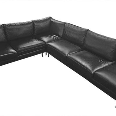 3pc. Black Leather Sectional