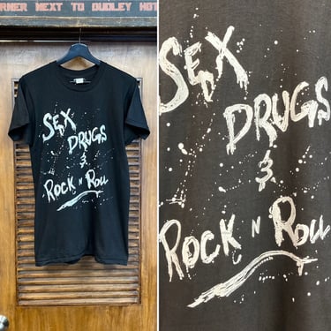 Vintage 1980’s “Sex, Drugs, & Rock n Roll” Cotton T-Shirt, 80’s Tee Shirt, Vintage Clothing 
