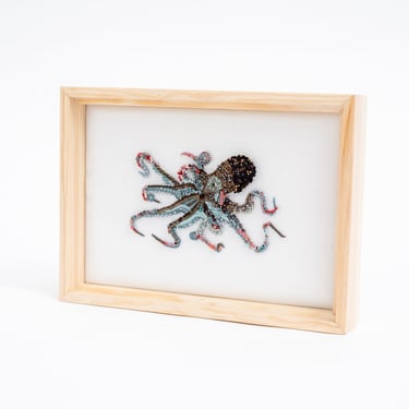 Common Octopus Framed Beaded Art