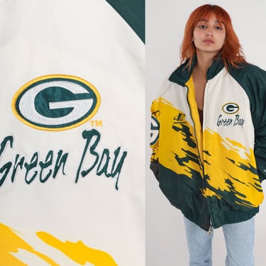 Green Bay PACKERS Jacket -- 90s Pro Line NFL Jacket Streetwear Jacket 1990s Football Sports Vintage Retro Puffer Winter Men's Large 