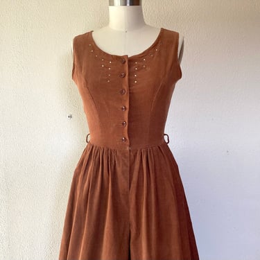 1950s Brown corduroy dress 