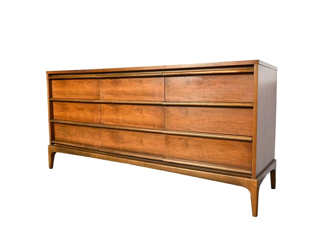 Lane Rhythm Walnut Dresser Credenza Mid Century Modern 