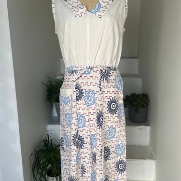 Great Print 1930s Feedsack Dress Great Depression Dustbowl Farmcore 42 Bust Vintage 