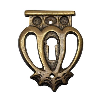Antique Brass Key Hole Escutition Dresser Night Stand Pull Hardware T16 