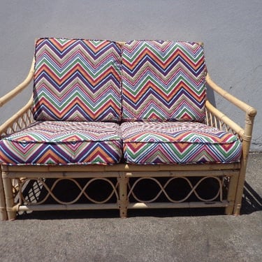 Rattan Sofa Couch Loveseat Seating Bohemian Boho Chic Peacock Coastal |  Deja Vu Decors | Los Angeles, CA