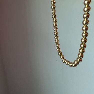 14k goldfilled beaded chain choker necklace gold pearl round beads 