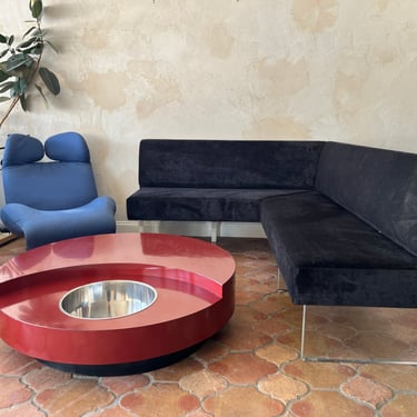 Velvet and Lucite Sectional