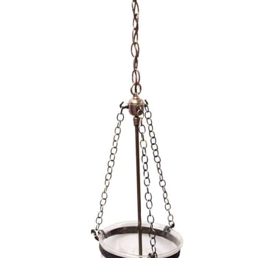 Antique Victorian Clear Crystal Bell Jar Pendant Light