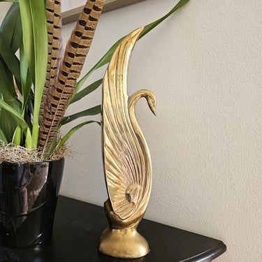 Mid Century Brass Art Deco Swan Figurine | Bookend 15