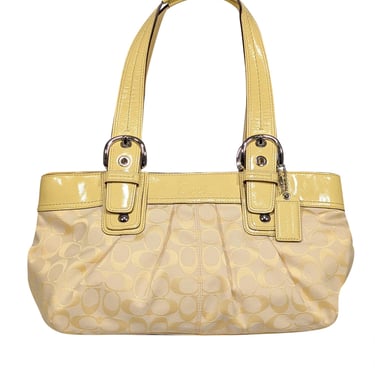 Coach - Yellow Canvas Monogram Large Shoulder Bag