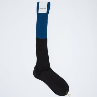 Friday Sock in Prussian Blue &amp; Dark Grey