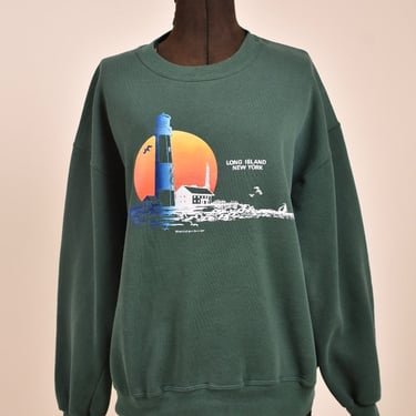 Green Long Island Sweatshirt By Jerzees Super Sweats, XL