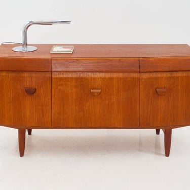 Teak Bow Front Sideboard, 1960s 