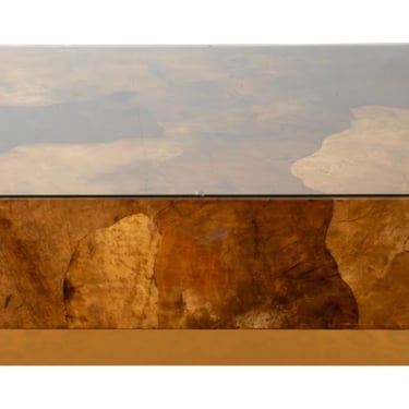 Karl Springer Lacquered Parchment Coffee Table