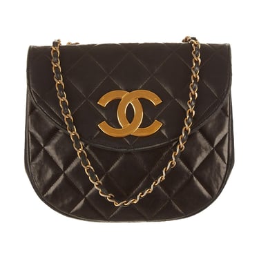 Chanel Black Quilted Logo Chain Shoulder Bag