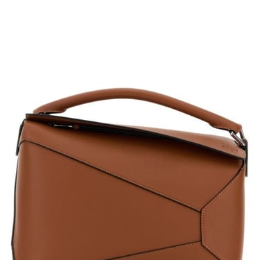 Loewe Women Brown Leather Puzzle Edge Handbag