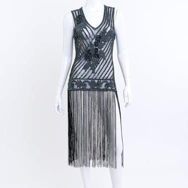 Iridescent Sequin Fringe Flapper Dress