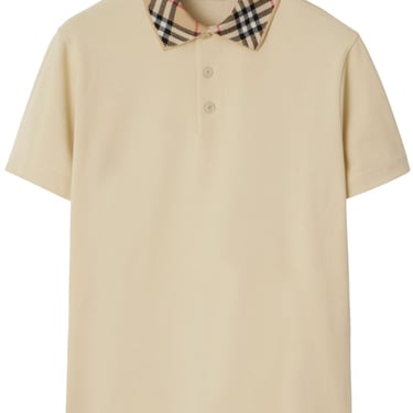 Burberry Men Check Collar Polo Shirt