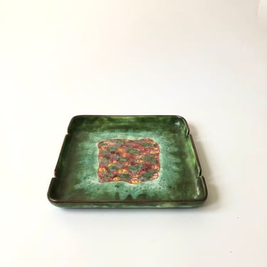 Vintage Square Studio Pottery Tray by Richard Teiser 