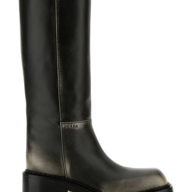 Prada Women Black Leather Boots