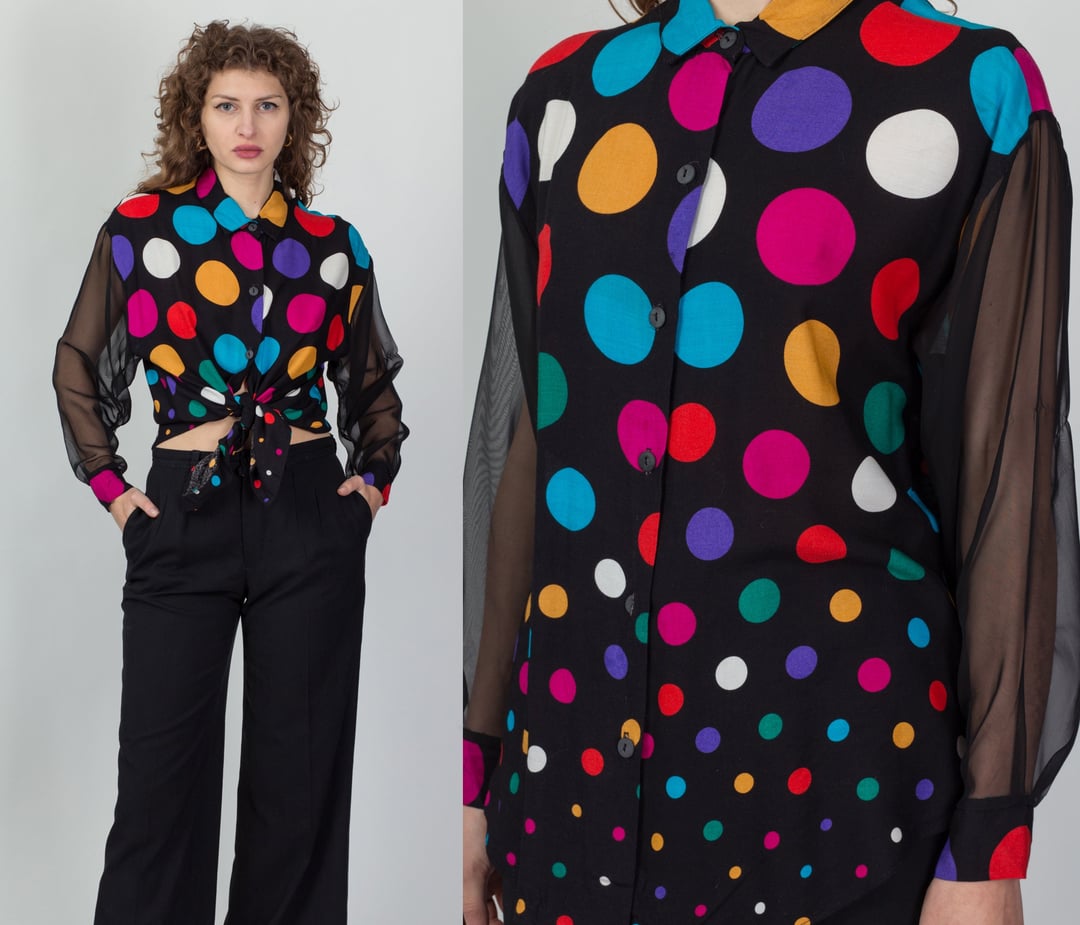 トップス Ameri VINTAGE 2WAY DOT SLEEVE BLOUSE Ameri（アメリ）の「2WAY DOT SLEEVE BLOUSE（シャツ/ブラウス