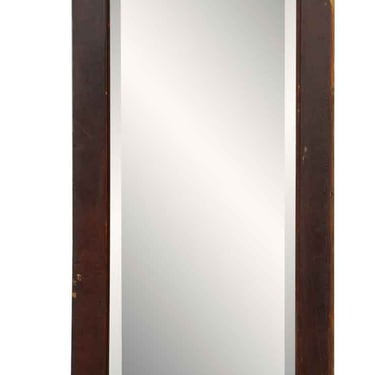 Tall Mahogany Frame Beveled Mirror