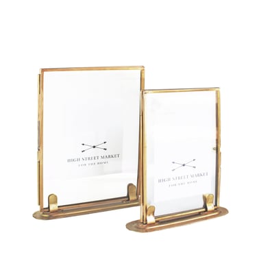 Double Sided Glass Picture Frame, Brass