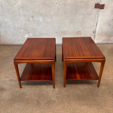 Pair of Lane Rhythm Walnut Two-Tier Side Tables