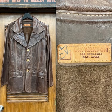 Vintage 1970’s “Oshwahkon” Hippie Rocker Blazer Leather Jacket, 70’s Soul Jacket, Vintage Clothing 