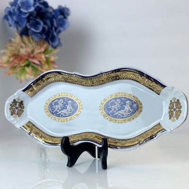 Limoges Porcelain Tea Tray | Enjoy as a Victorian Vanity Tray or Centerpiece | 22kt Gold Trim | Made in France 