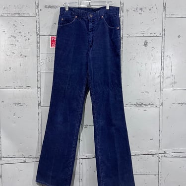 Size  28x34 70s 80s Levi’s 517 moving on  corduroy blue  Denim Jeans  fit flare fit bootcut 