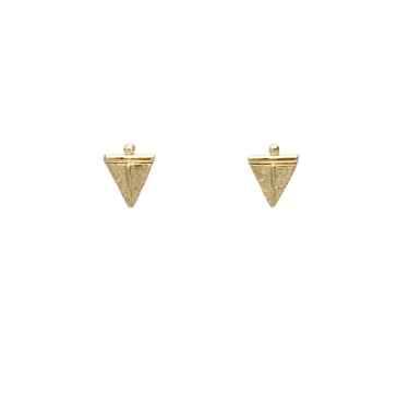 One-of-a-Kind Dotted Ridged Triangle Studs