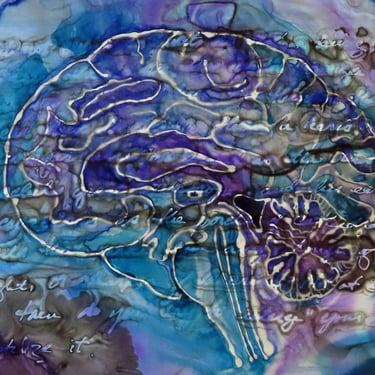 Mind of Melville - Ink Painting of Brain Scan - Moby-Dick Melville 