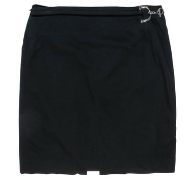 Gucci - Black Wool Side Buckle Skirt Sz 6