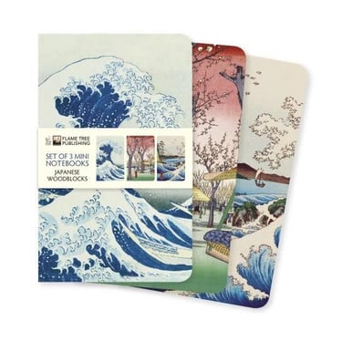 Japanese Woodblocks Set of 3 Mini Notebooks